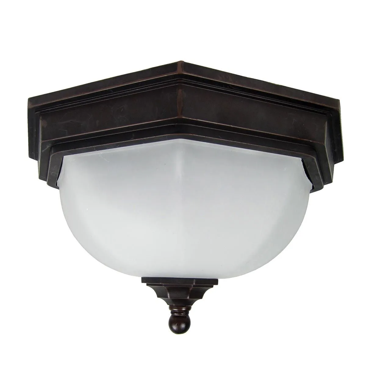 Fairford 1 Light Flush Lantern | Old Bronze
