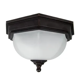 Fairford 1 Light Flush Lantern | Old Bronze