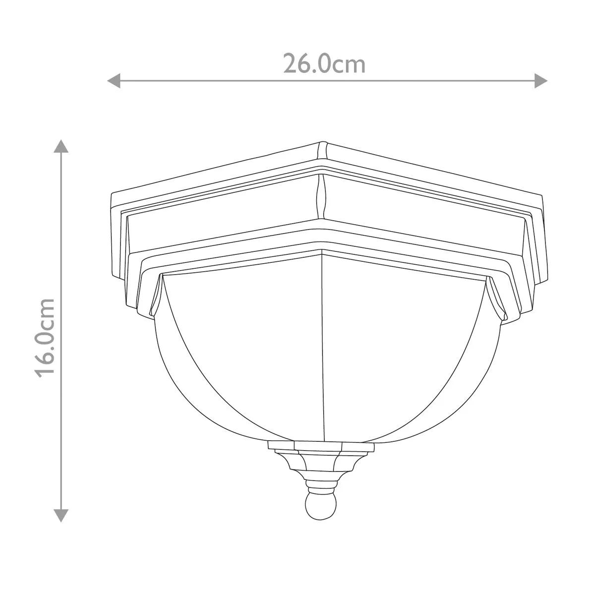 Fairford 1 Light Flush Lantern | Old Bronze
