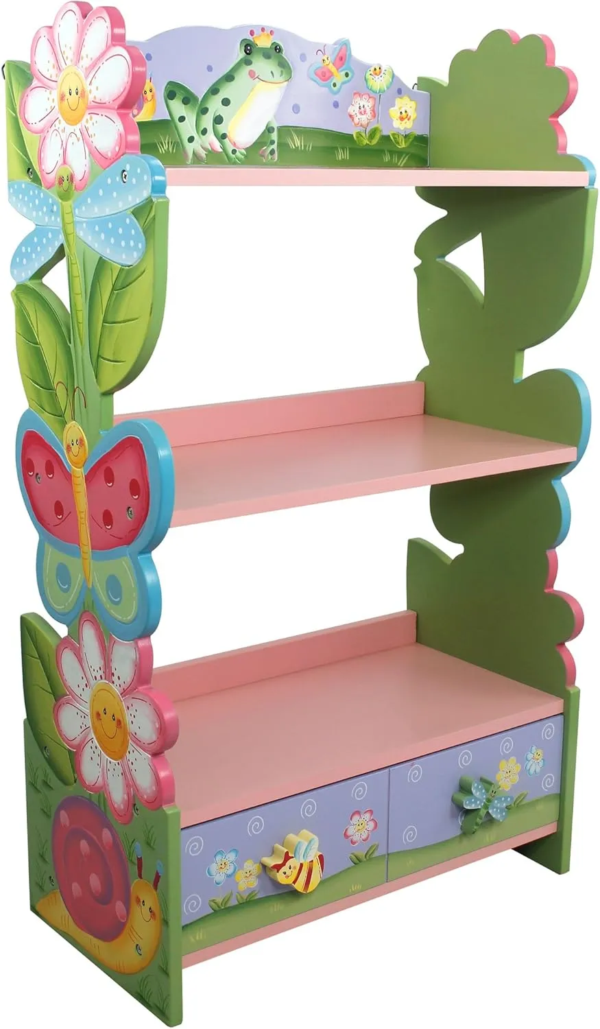 Fantasy Fields Magic Garden Multi-Tiered Wooden Children's Bookshelf and Storage Drawers, Multicolor