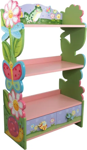 Fantasy Fields Magic Garden Multi-Tiered Wooden Children's Bookshelf and Storage Drawers, Multicolor