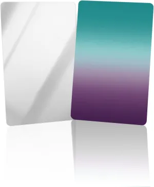 Farmhouse Teal Purple Ombre Small Compact Mirror for Purse, Hazy Turquoise Rustic Gradient Travel Makeup Mirror for Women Men, Rectangular Handheld Compact Pocket Mirror 2 PCS