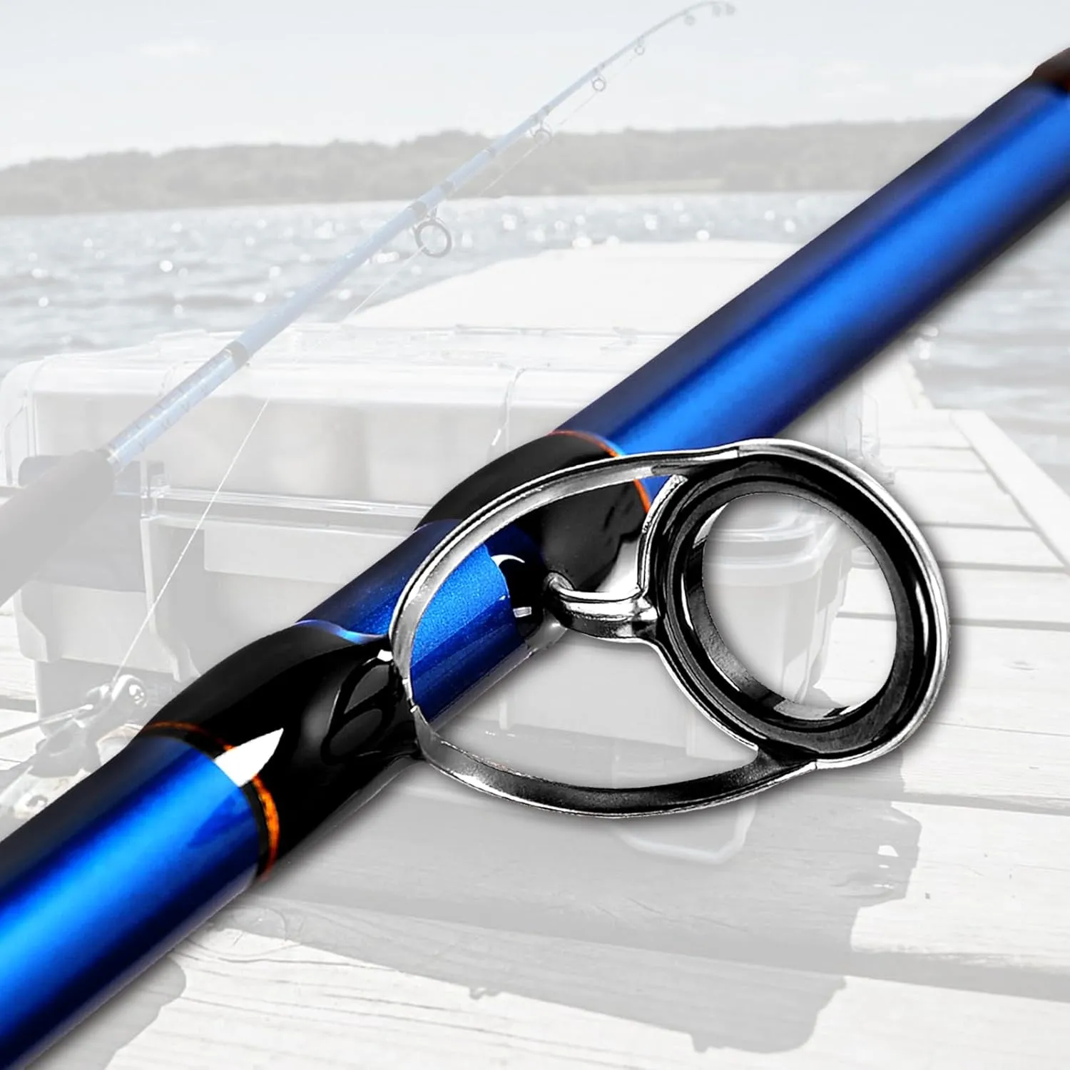 Fiblink 2-Piece Saltwater Spinning Fishing Rod Offshore Graphite Portable Fishing Rod (7 Feet)