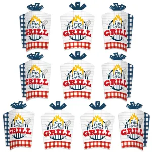 Fire Up the Grill - Table Decorations - Summer BBQ Picnic Party Fold and Flare Centerpieces - 10 Count