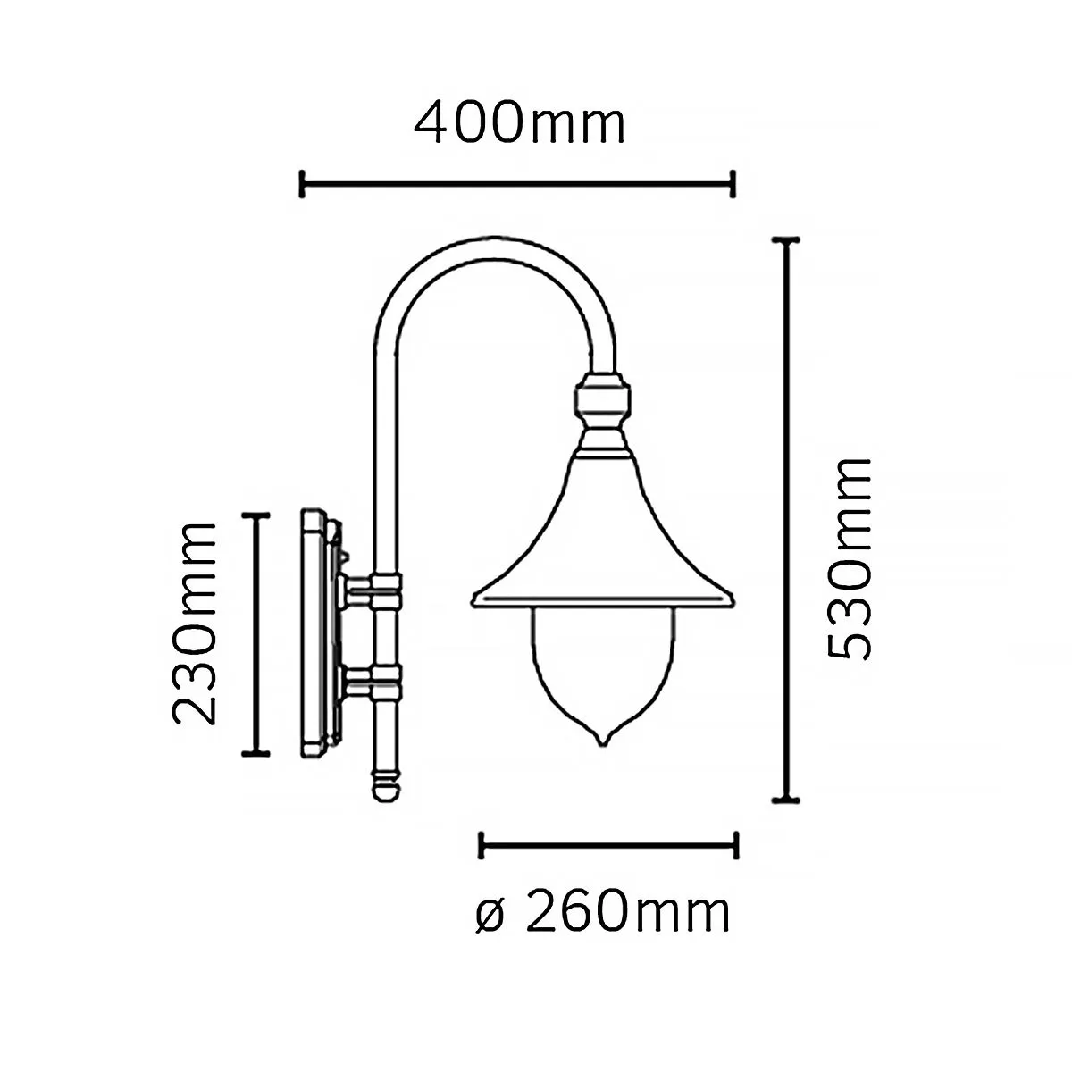 Firenze 1 Light Wall Lantern - Black  | Black