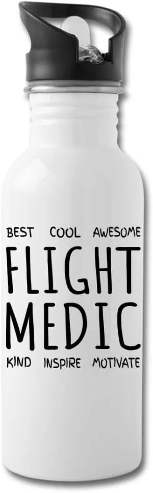 Flight Medic Water Bottle Gifts Funny Appreciation Thank You For Men Women 20 fl oz Bottle White