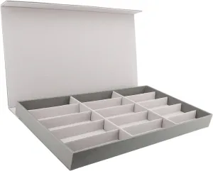 Fockety 15 Slot Sunglasses Organizer Case Box, Large Space Eyeglasses Eyewear Display Case Velvet Tray Jewelry Collection Case for Glasses Jewelry Watch Collection Display