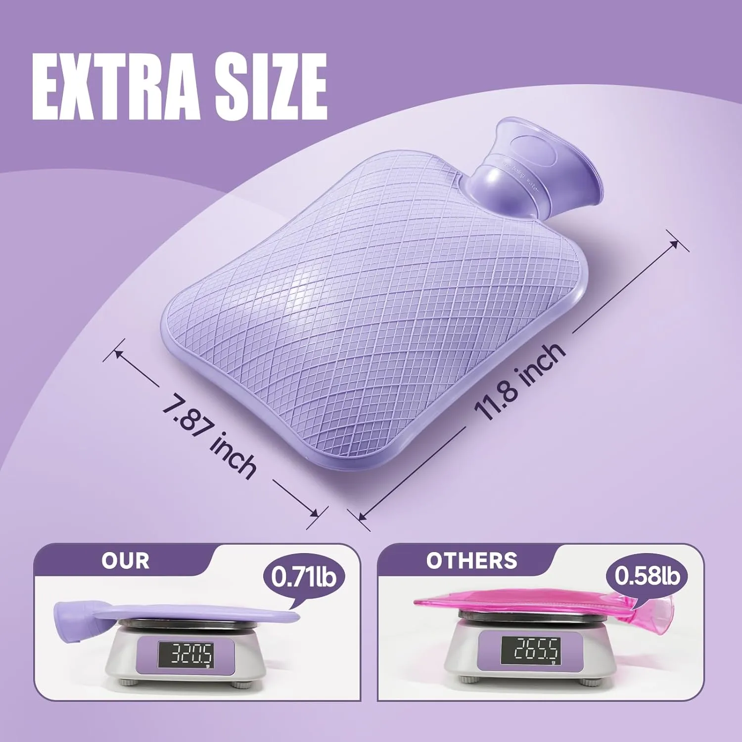 FORICOM Extra Large Hot Water Bag for Pain Relief, Hot Water Bottle for Bed Warming, Dog, Cat,Hot Water Pack, Heat Pack.2pack,2L Hot Water Bag for Back Pain