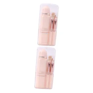 FRCOLOR 2sets Multifunctional Makeup Brush Set Compact Dual-ended Makeup Brushes for Powder Blush Eyeshadow Portable Telescopic Design for Valentine Day Mother Day