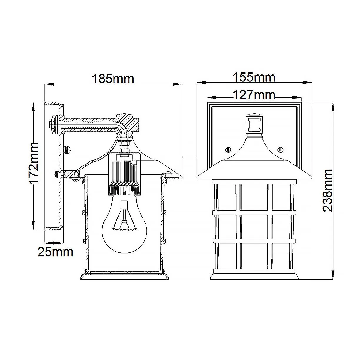 Freeport 1lt Small Wall Lantern  | Textured White