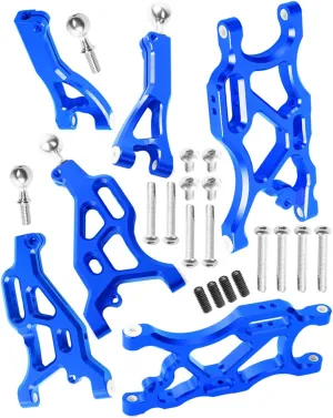 Front & Rear Suspension A Arms Upgrades Part for 1/8 Arrma Typhon 6S,1/7 Arrma Felony 6S BLX Limitless 6S BLX Infraction 6S BLX,ARRCat 6pcs Aluminum Lower Upper Swing Arm Set w/Pivot Balls,Navy Blue