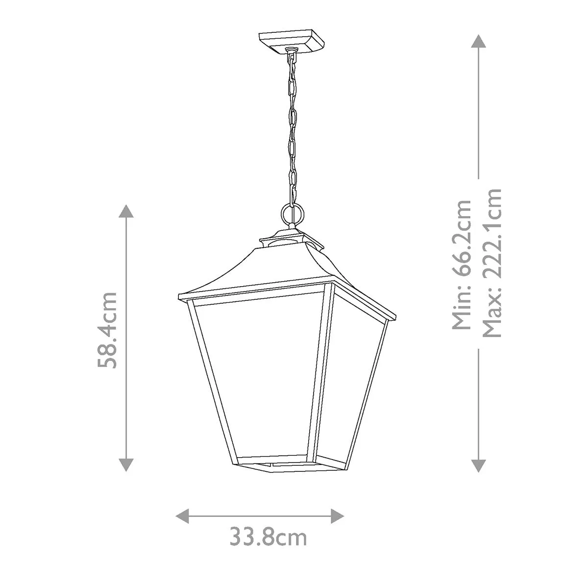 Galena 4 Light Chain Lantern | Sable