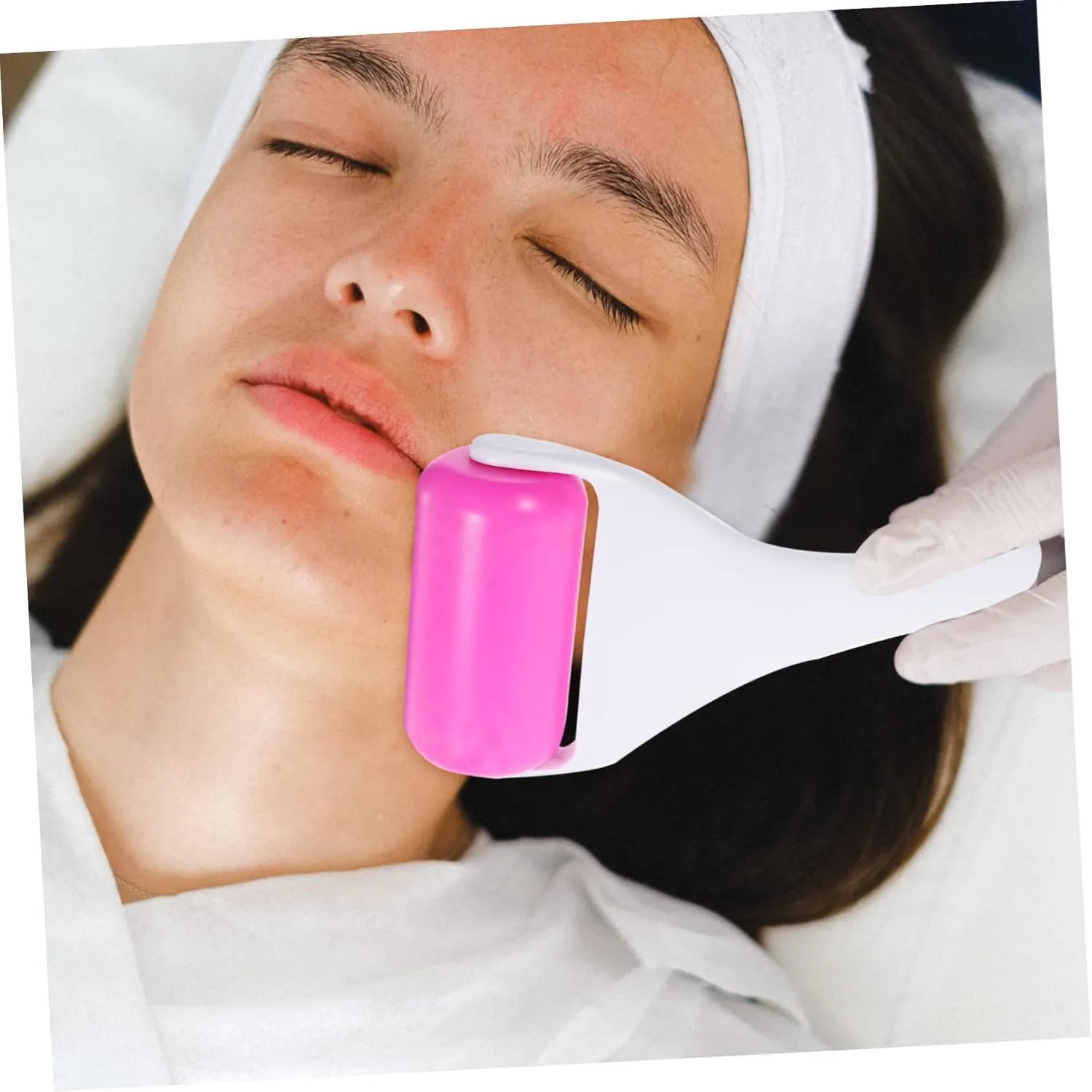 Gatuida Comfortable Ice Face Roller for Skin Care Eye Massaging Tool for Reducing Puffiness and Wrinkles Portable Facial Massage Roller for Home and Travel Use