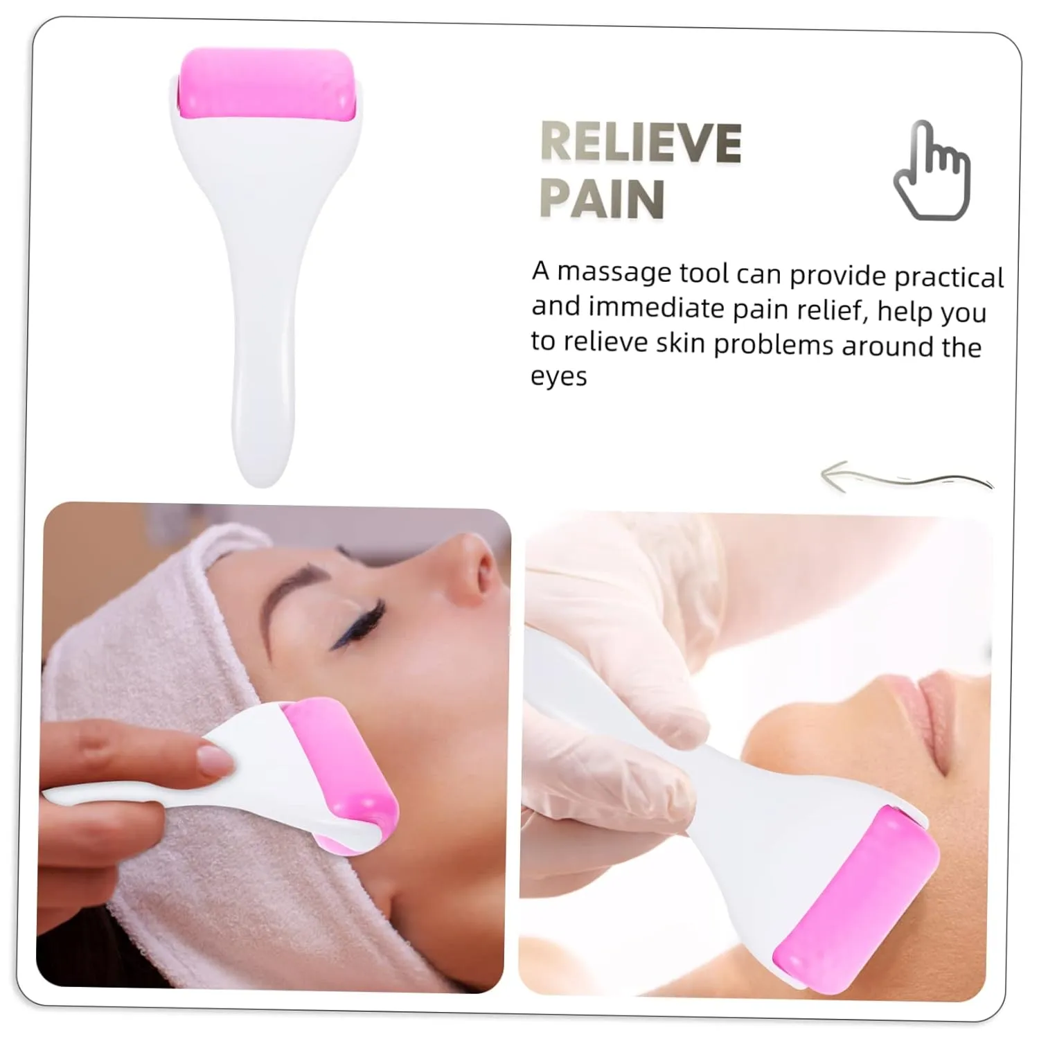 Gatuida Comfortable Ice Face Roller for Skin Care Eye Massaging Tool for Reducing Puffiness and Wrinkles Portable Facial Massage Roller for Home and Travel Use