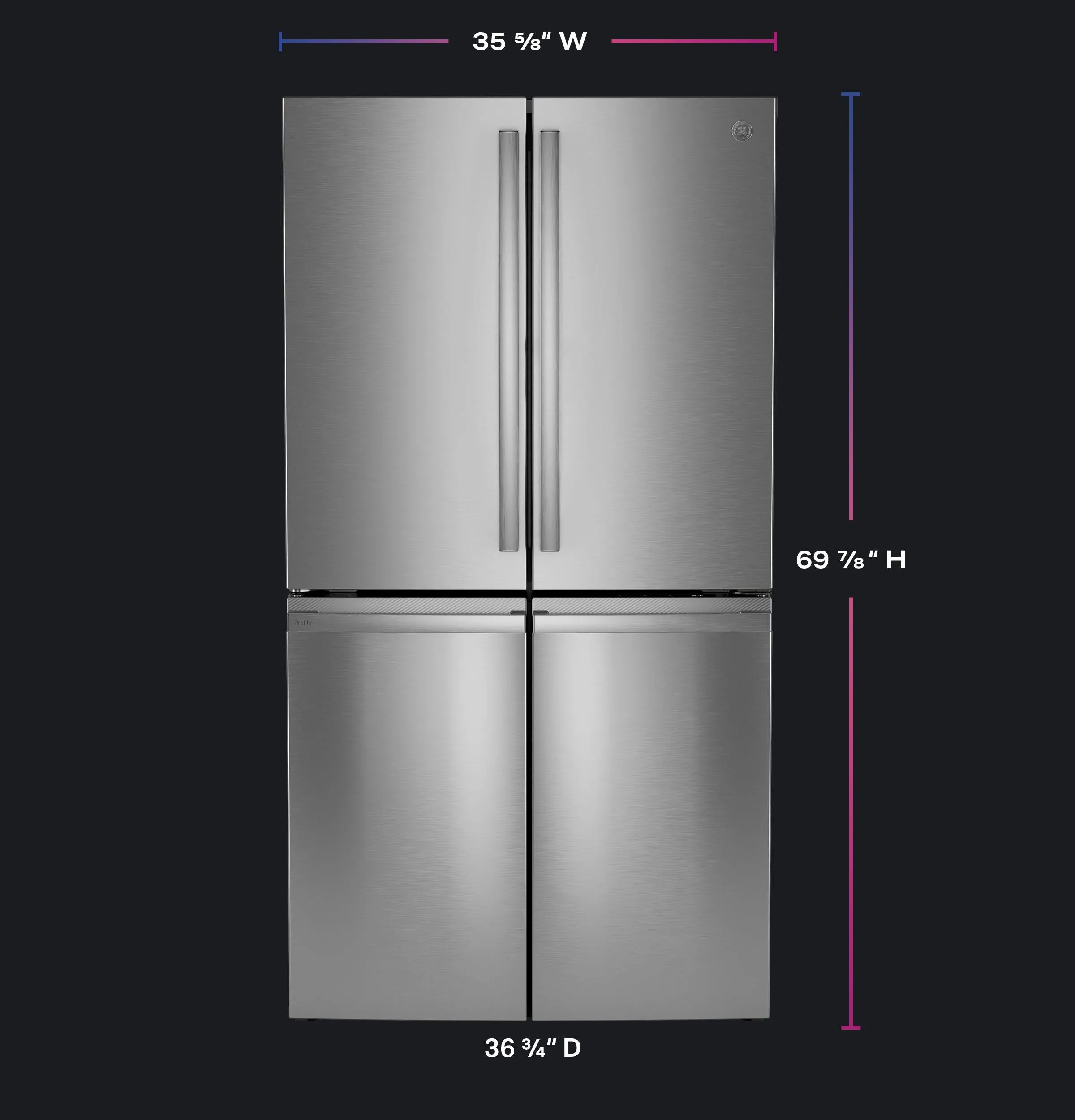 Ge Appliances PAE28BYTFS Ge Profile&#8482; Energy Star® 28.3 Cu. Ft. Quad-Door Refrigerator With Dual-Dispense Autofill Pitcher