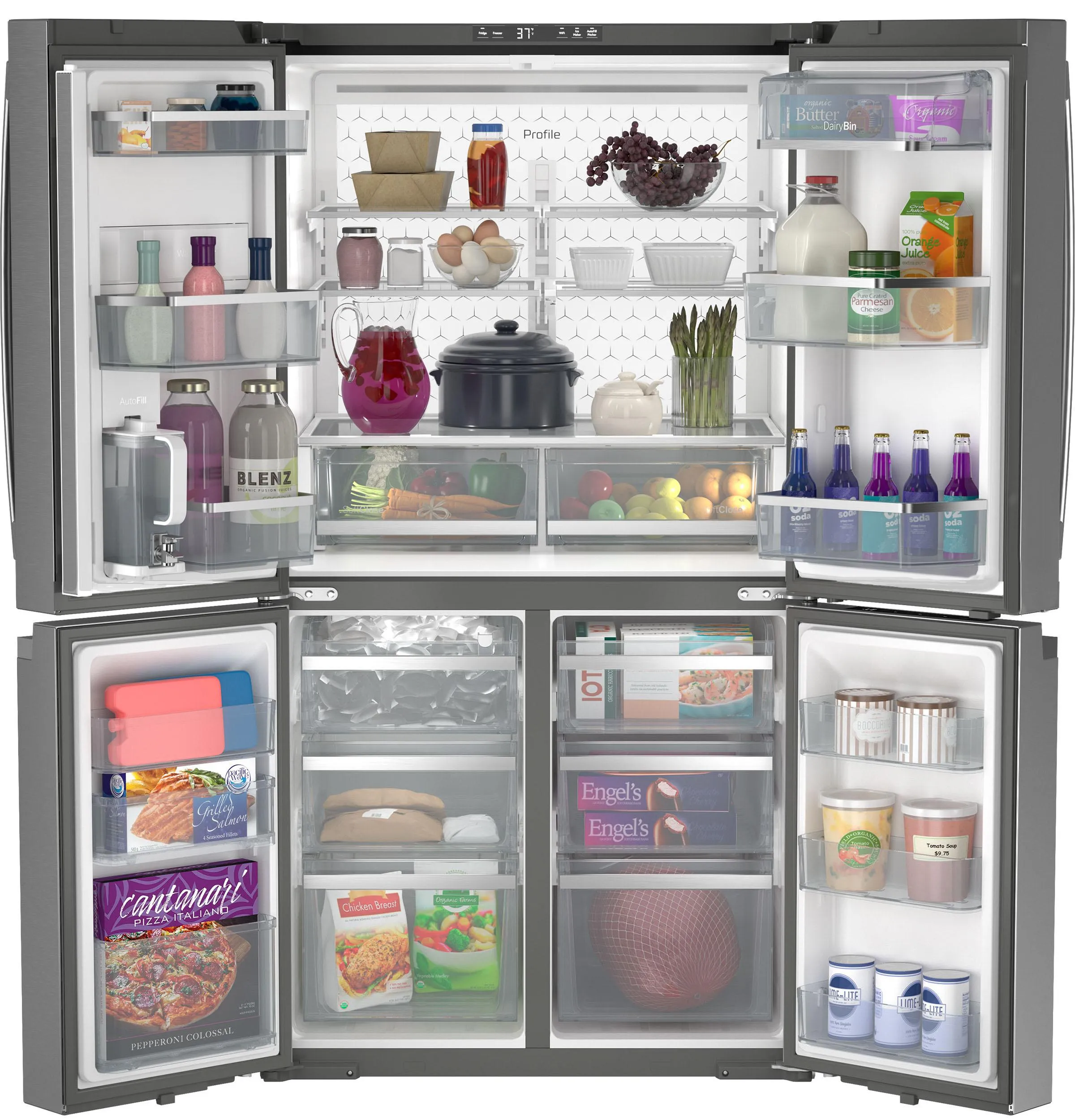 Ge Appliances PAE28BYTFS Ge Profile&#8482; Energy Star® 28.3 Cu. Ft. Quad-Door Refrigerator With Dual-Dispense Autofill Pitcher