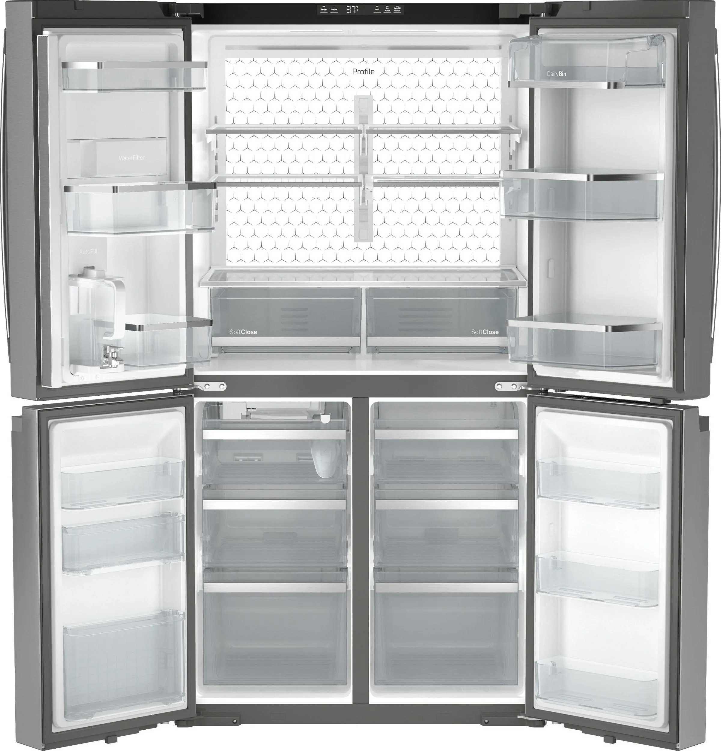 Ge Appliances PAE28BYTFS Ge Profile&#8482; Energy Star® 28.3 Cu. Ft. Quad-Door Refrigerator With Dual-Dispense Autofill Pitcher