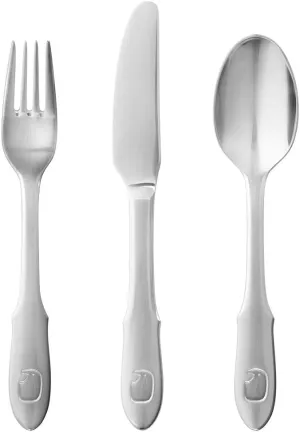 Georg Jensen Elephant Children's 3 Piece Stainless Steel Flatware