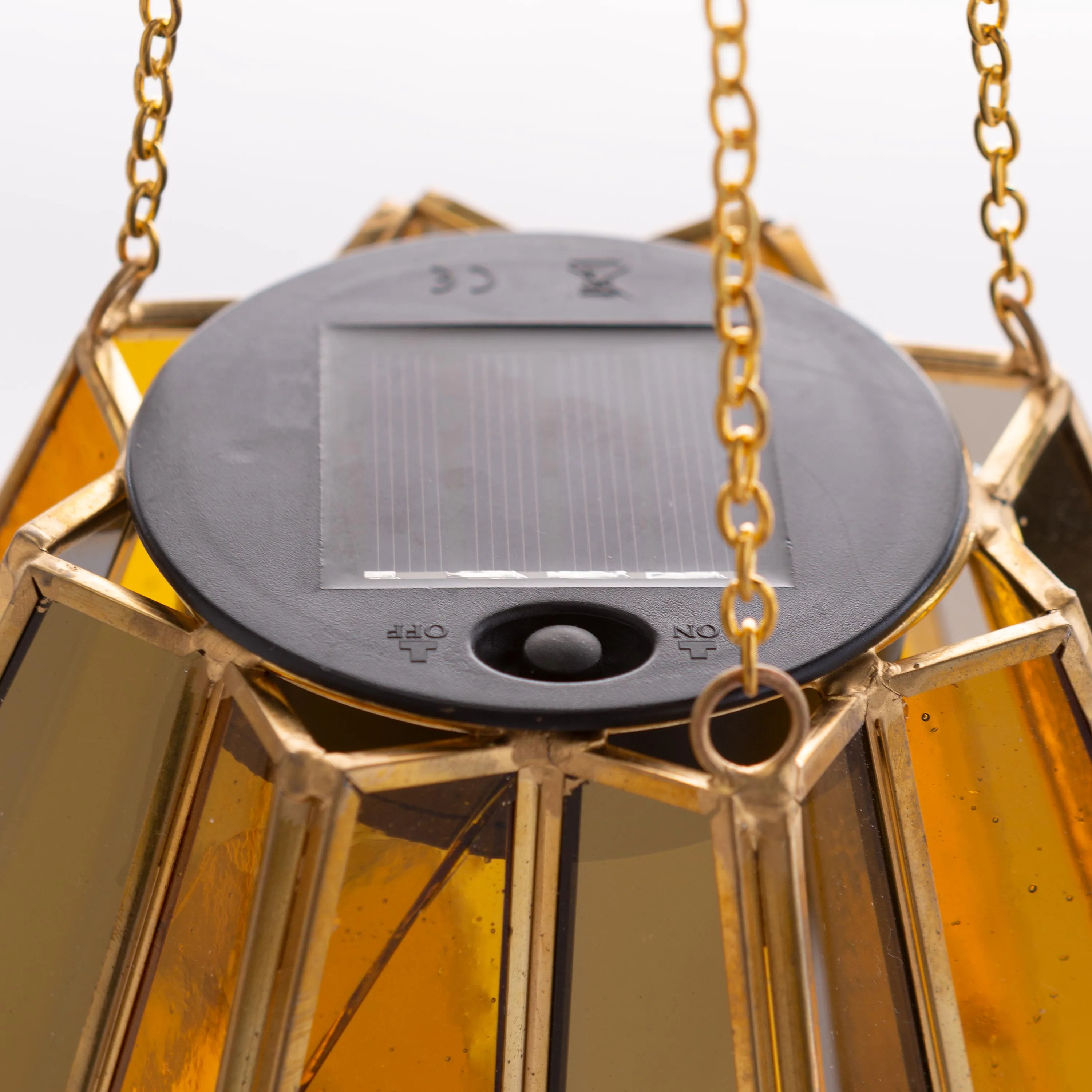 Golden Glass Hanging Solar Light