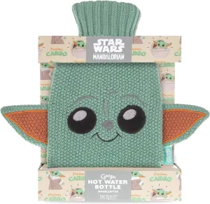 Grogu Hot Water Bottle, Hot Water Bag for Neck, Shoulder Pain and Hand Feet Warmer, Hot Compress and Cold Therapy, Great Gift