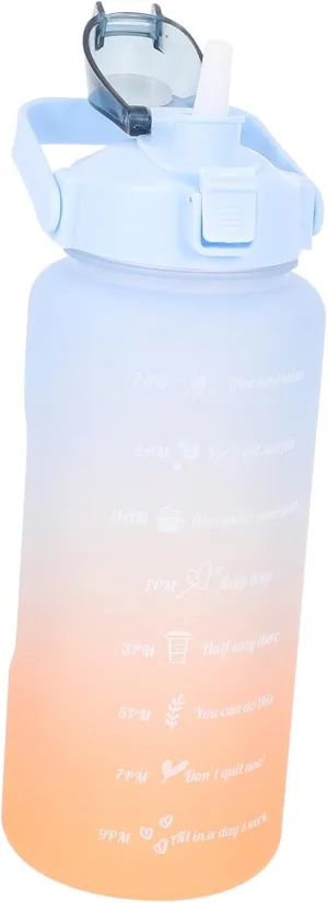 Happyyami Sports Hydration Straw Water Bottle 2000ml Portable Water Cup Blue Gradient