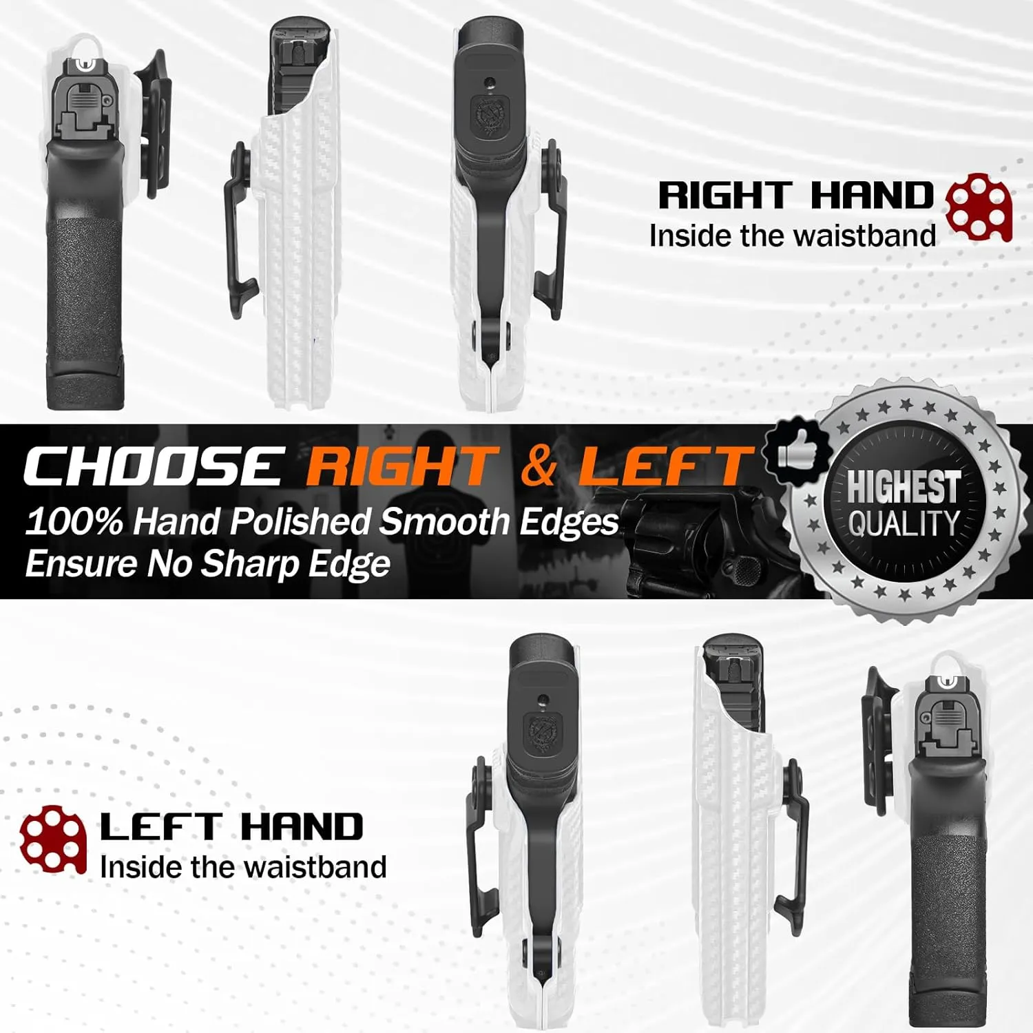 Hellcat Holster IWB & OWB Kydex Holster for Springfield Armory Hellcat Pistol – Inside Waistband Concealed Carry for Hellcat – Adj. Cant – 'Posi-Click' Retention – No Wear - No Jitter - Made in USA