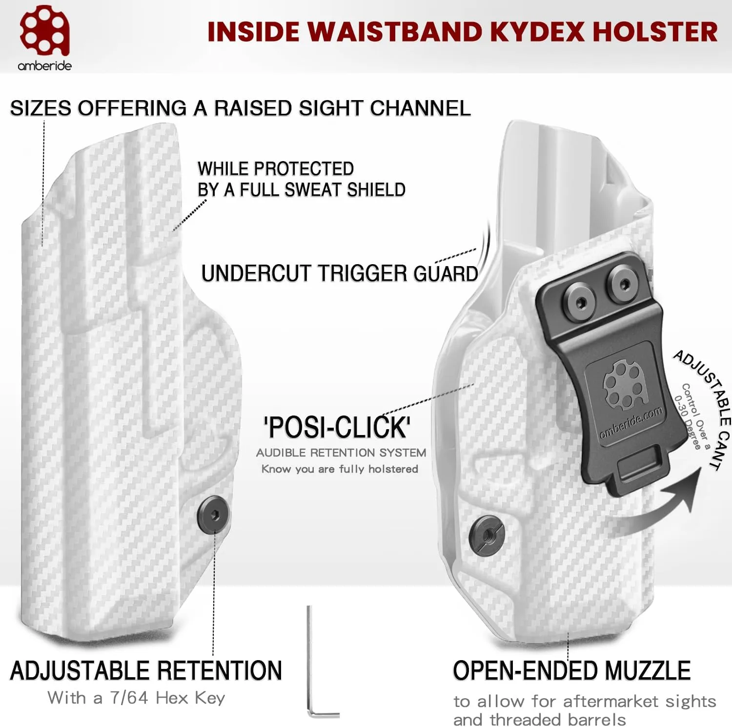 Hellcat Holster IWB & OWB Kydex Holster for Springfield Armory Hellcat Pistol – Inside Waistband Concealed Carry for Hellcat – Adj. Cant – 'Posi-Click' Retention – No Wear - No Jitter - Made in USA