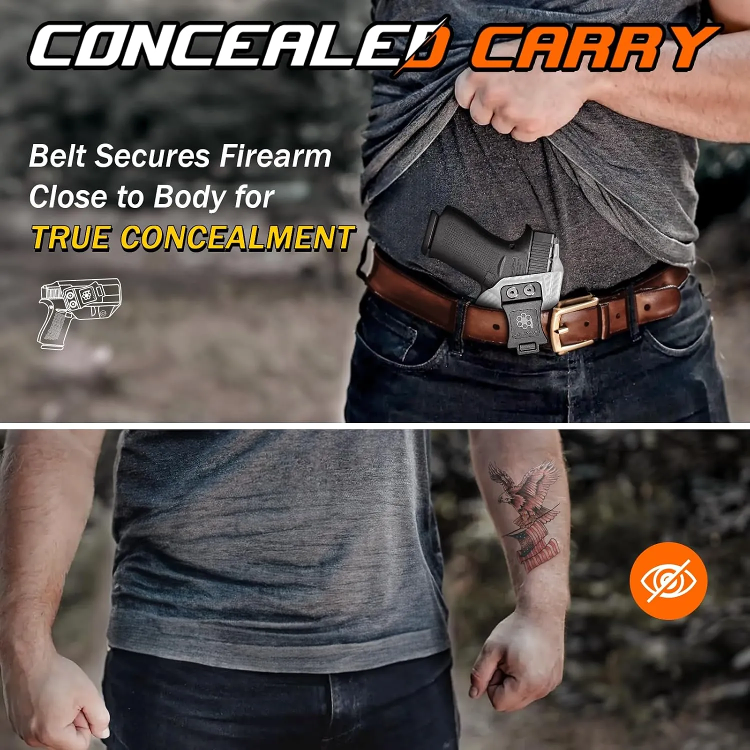 Hellcat Holster IWB & OWB Kydex Holster for Springfield Armory Hellcat Pistol – Inside Waistband Concealed Carry for Hellcat – Adj. Cant – 'Posi-Click' Retention – No Wear - No Jitter - Made in USA