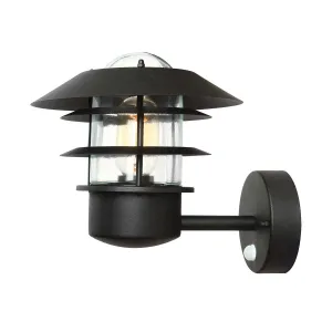 Helsingor 1 Light PIR Wall Lantern | Black