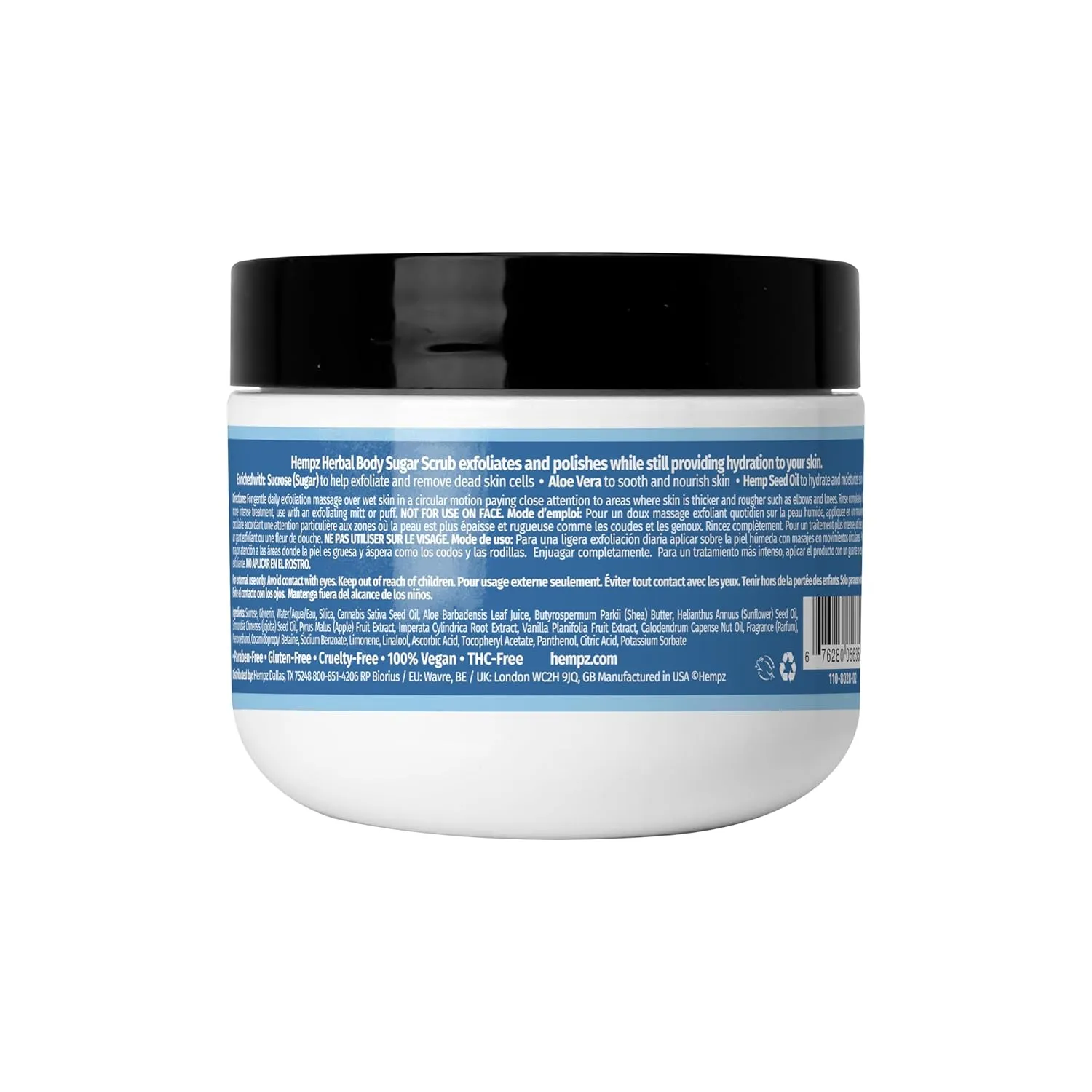 Hempz NEW Mini Sugar Body Scrub, Triple Moisture Fresh Citrus, Travel Size, 2 oz. (Pack of 5)