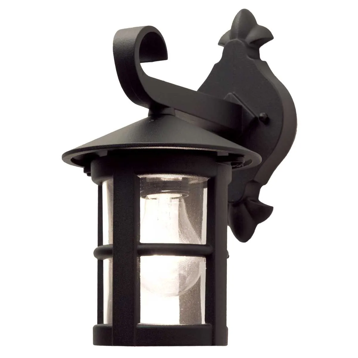 Hereford 1 Light Wall Down Lantern | Black