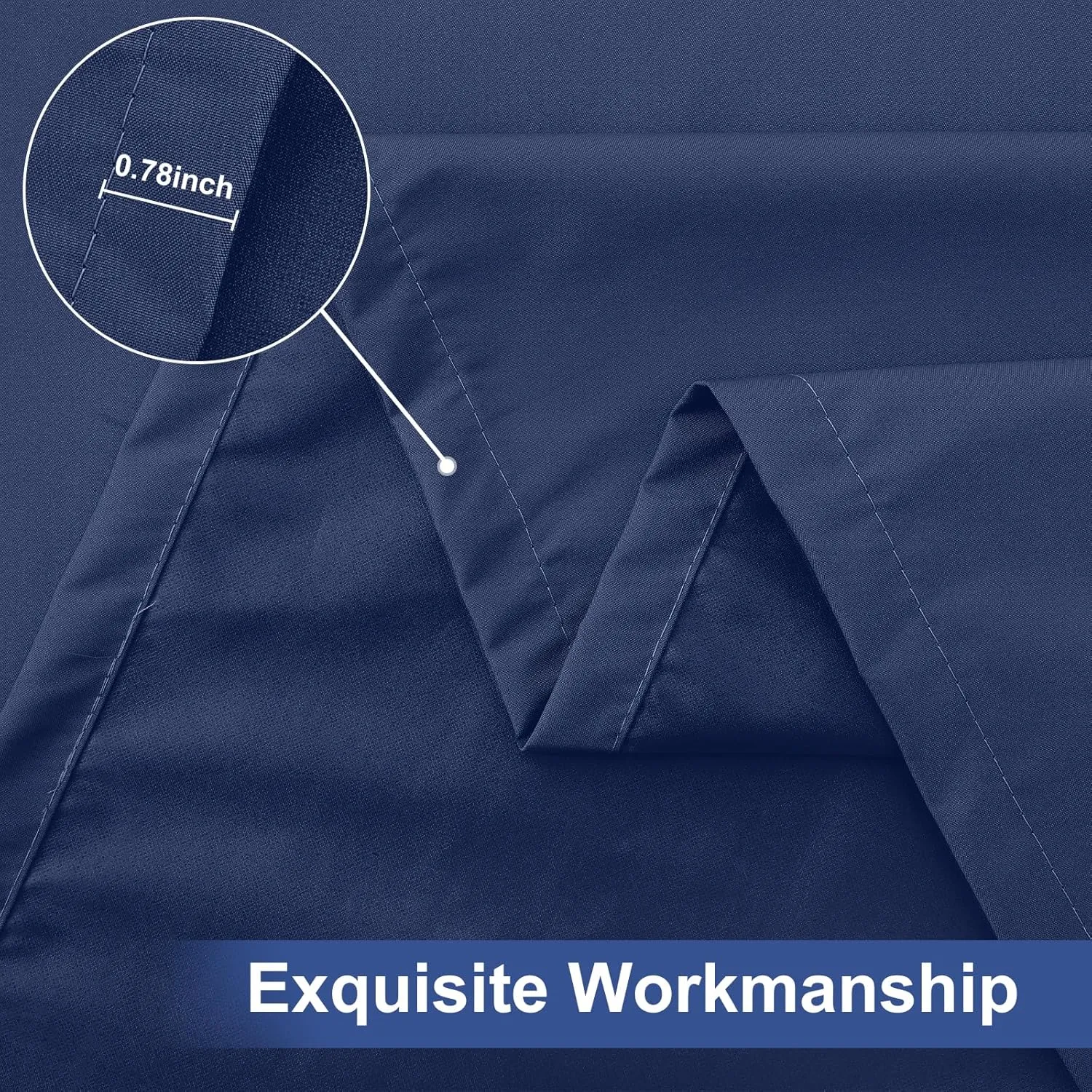 homing 2 Pack Rectangle Fully Waterproof Tablecloth, Elastic Fitted Fabric Table Cover for 6 Foot Tables, Washable Polyester Table Cloth for Picnic, Camping, Outdoor (Navy, 30" x 72")