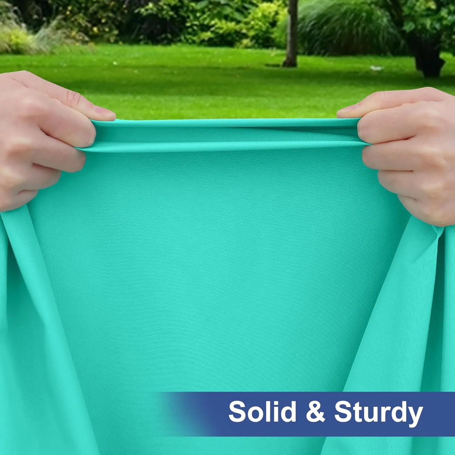 homing 2 Pack Rectangle Fully Waterproof Tablecloth, Elastic Fitted Fabric Table Cover for 6 Foot Tables, Washable Polyester Table Cloth for Picnic, Camping, Outdoor (Teal, 30" x 72")
