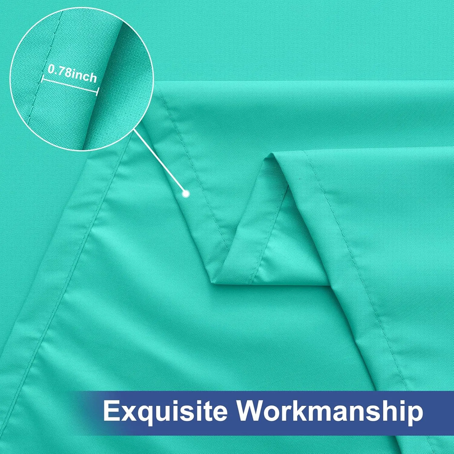 homing 2 Pack Rectangle Fully Waterproof Tablecloth, Elastic Fitted Fabric Table Cover for 6 Foot Tables, Washable Polyester Table Cloth for Picnic, Camping, Outdoor (Teal, 30" x 72")