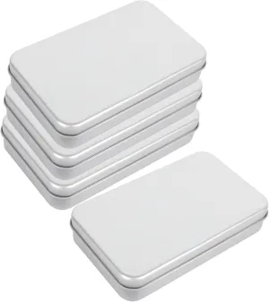 Homoyoyo Tinplate Storage Box for Trading Cards 4 Pack Rectangle Shape Waterproof Sturdy Material Smooth Rounded Edges for Playing Cards Coins Jewelry