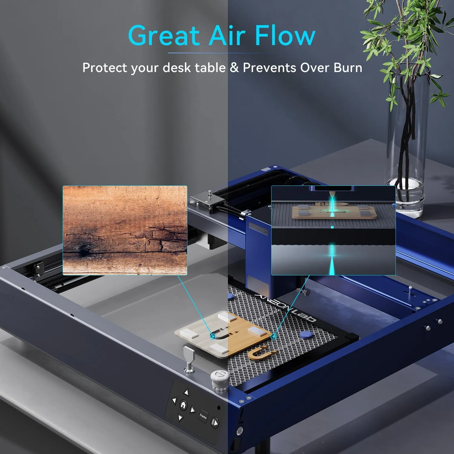 Honeycomb Laser Bed - 500 × 500 × 22mm Working Table with Aluminum Panel for XTool D1 /D1 Pro and Most Engraver Cutting Machine,Engraver Machine Accessories for Smooth Cut
