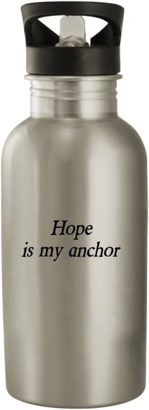 Hope is My Anchor - Stainless Steel 20oz Water Bottle, Silver