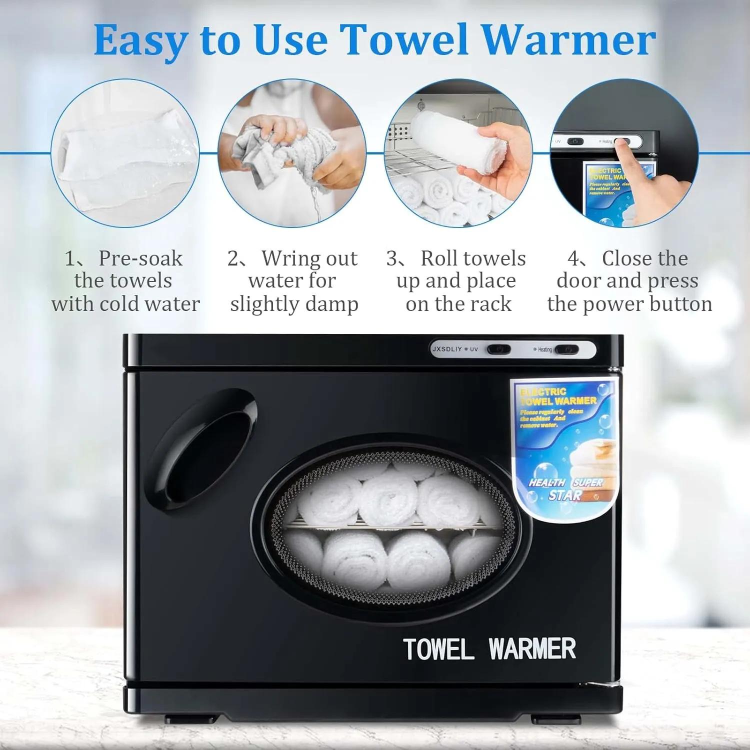 Hot Towel Warmers for Spa 23L Large Capacity Hot Towel Cabinet with See-Through Window Towel Steamer for Facials Massage Salon Bathroom Barber Beauty Steam Towel Warmer (black)