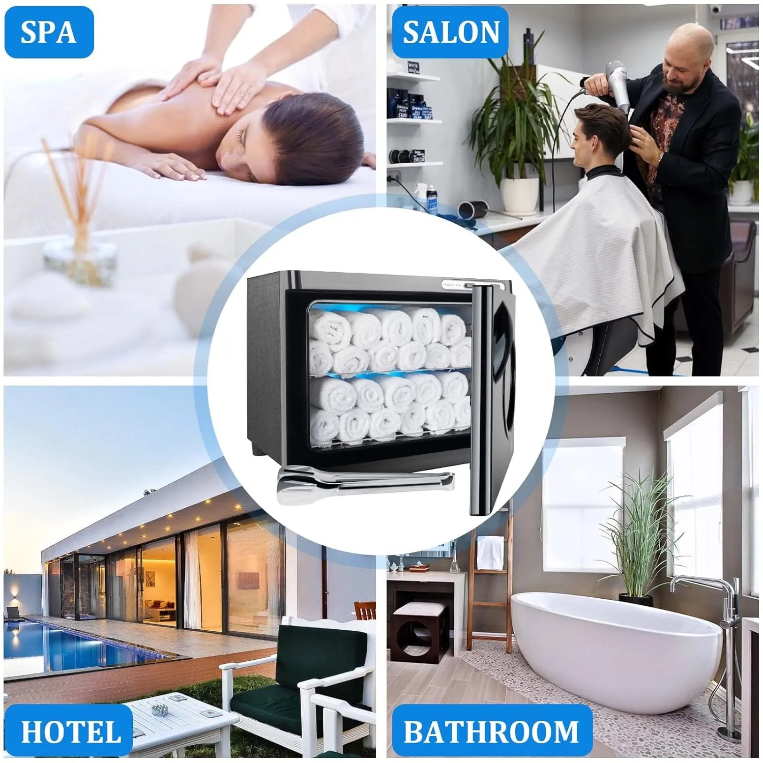 Hot Towel Warmers for Spa 23L Large Capacity Hot Towel Cabinet with See-Through Window Towel Steamer for Facials Massage Salon Bathroom Barber Beauty Steam Towel Warmer (black)