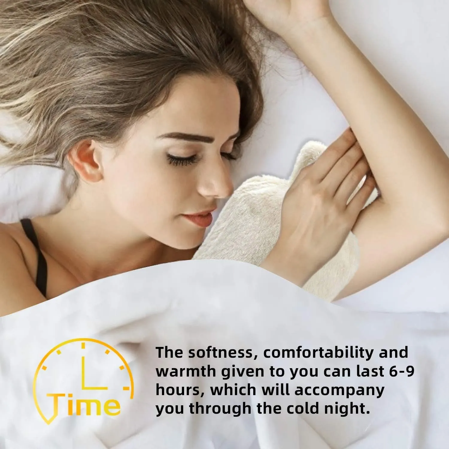 Hot Water Bottle Rubber with Soft Cover (2 Liter) Hot Water Bag for Cramps, Pain Relief, Removable Hot Cold Pack Hot Water Bed Warmer