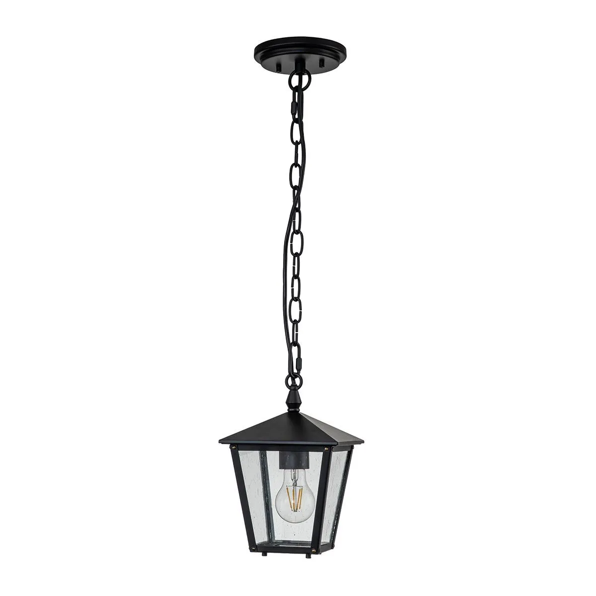 Huntersfield 1 Light Small Chain Lantern | Black