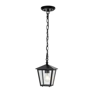 Huntersfield 1 Light Small Chain Lantern | Black