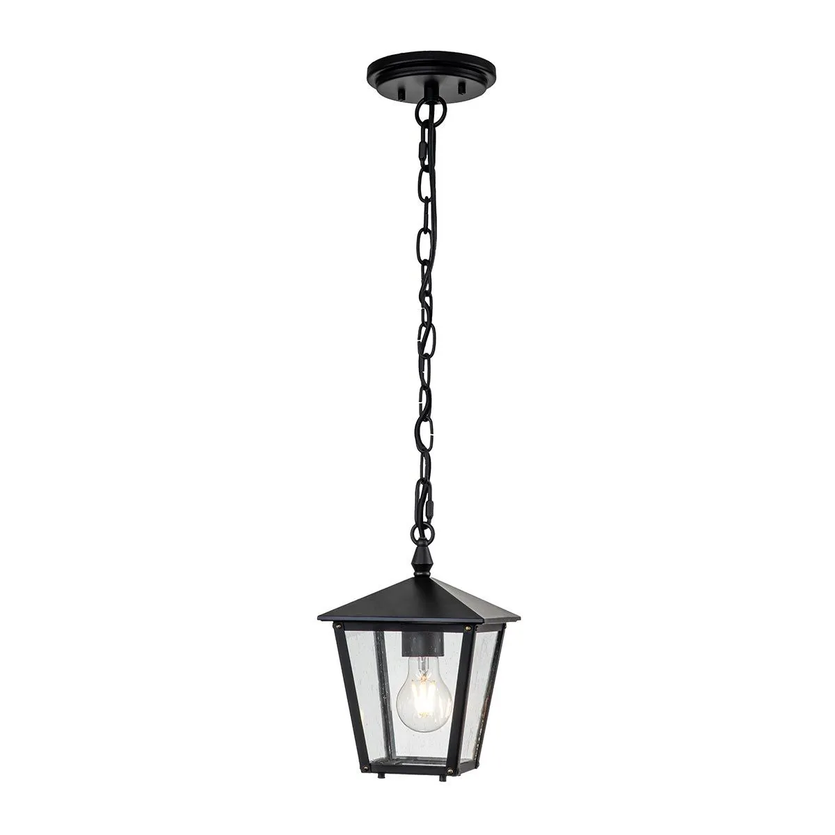 Huntersfield 1 Light Small Chain Lantern | Black