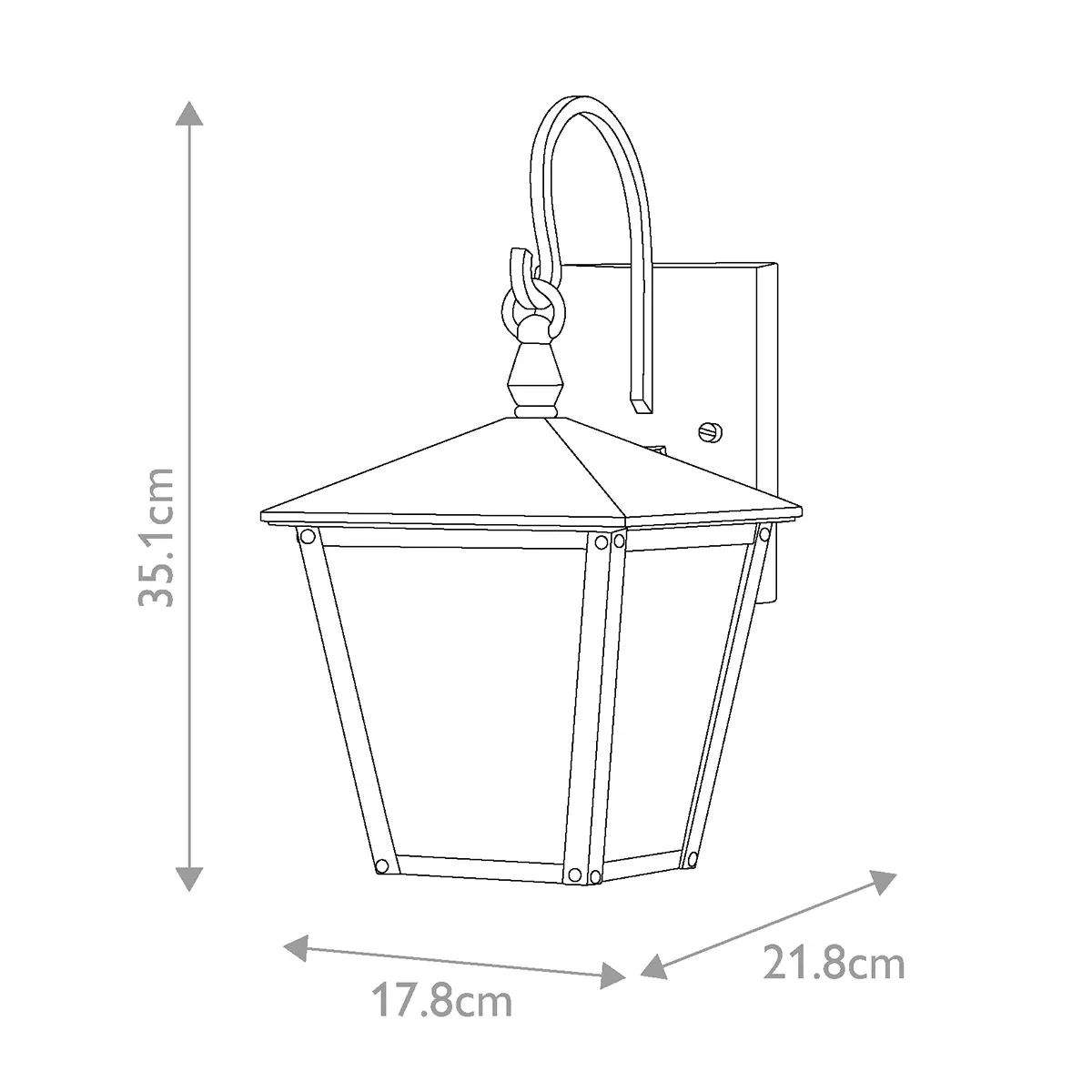 Huntersfield 1 Light Small Wall Lantern | Black