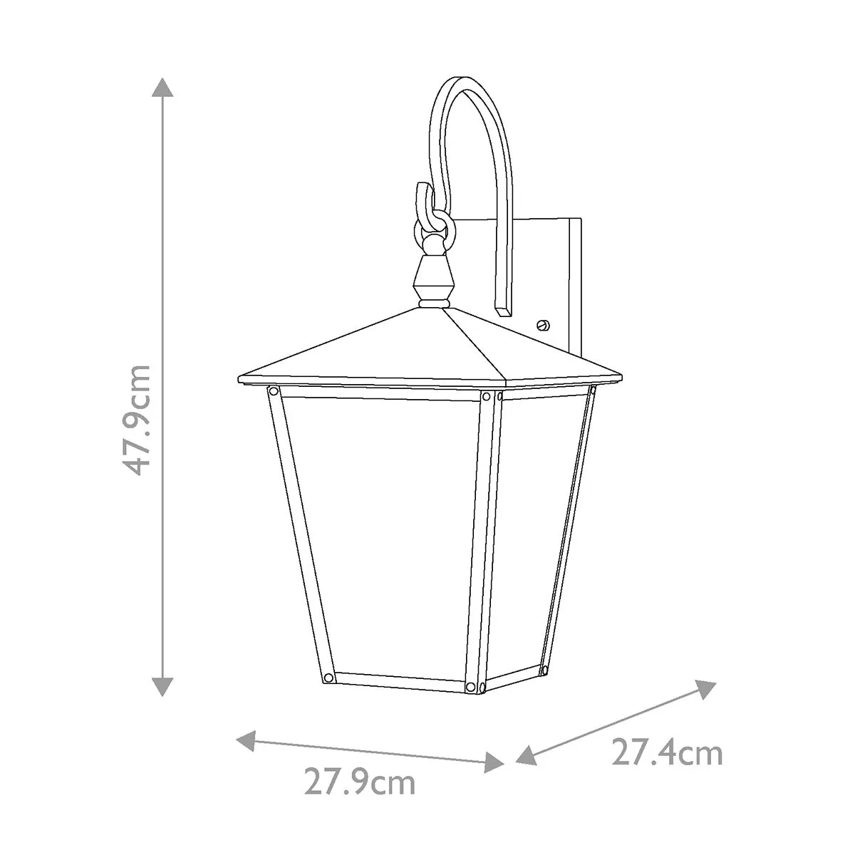 Huntersfield 2 Light Medium Wall Lantern | Black