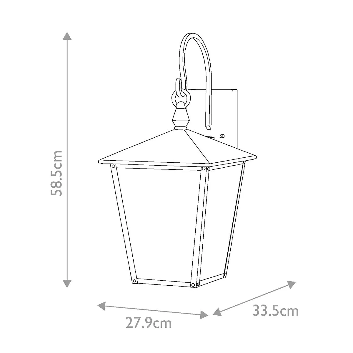 Huntersfield 3 Light Large Wall Lantern | Black