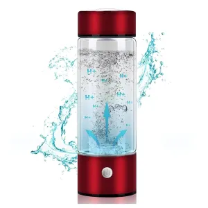 Hydrogen Water Bottle Generator, 2024 New Upgraded Hydrogen Water Bottle, USB Rechargeable Portable Hydrogen Rich Water Machine Generator Glass Health Cup for Home Office Travel(C), Size