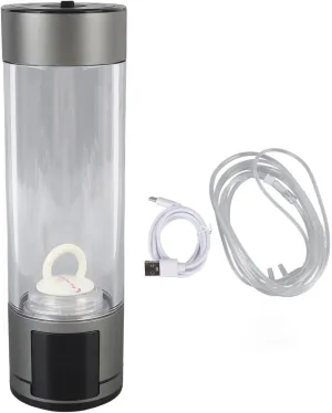 Hydrogen Water Bottle Generator, 400ml Portable Water Ionizer Machine Rechargeable Hydrogen Rich Water Glass Health Cup for Home Office Travel and Daily Drinking