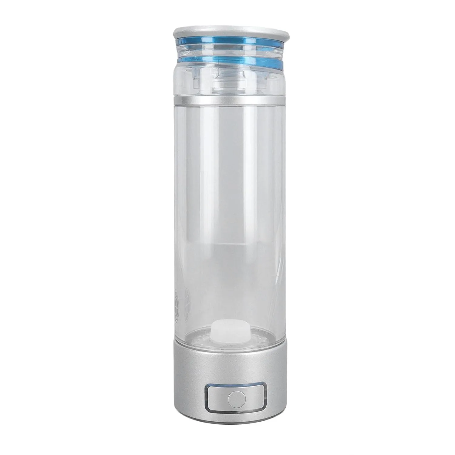 Hydrogen Water Bottle, PCTG Hydrogen Generator Water Cup Pt and N117 Ionized Membrane Anti Slip Base 350ml for Home (Silver)
