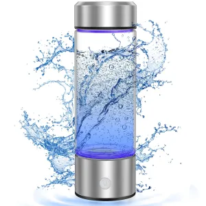 Hydrogen Water Bottle, Portable Rechargeable Hydrogen Water Bottle Generator [Gifts for Him Her], Hydrogen Water Machine for Home Travel Office Exercise (Silver)